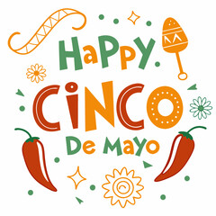 Happy Cinco de Mayo! Festive Mexican Holiday Greeting Card Design