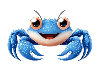 Cute Blue Crab Cartoon.