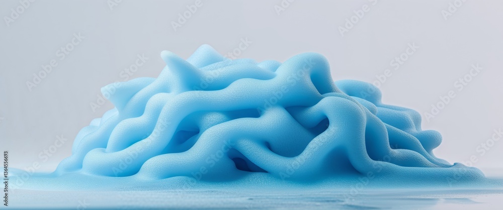 Poster abstract background with thick blue foam texture for creative design
