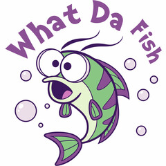 Playful Cartoon Fish Character Saying 