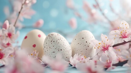 Elegant Quail Eggs with Spring Flowers – Easter Nature Still Life