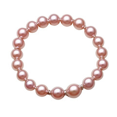 Obraz premium Elegant pink pearl necklace showcasing beautiful design, perfect for adding touch of sophistication to any outfit, isolated on transparent background