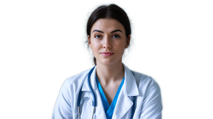 Portrait of a Smiling Human Person on Isolated Transparent Background - PNG Format, Cutout portrait