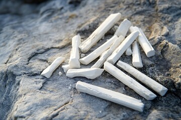 broken chalk sticks