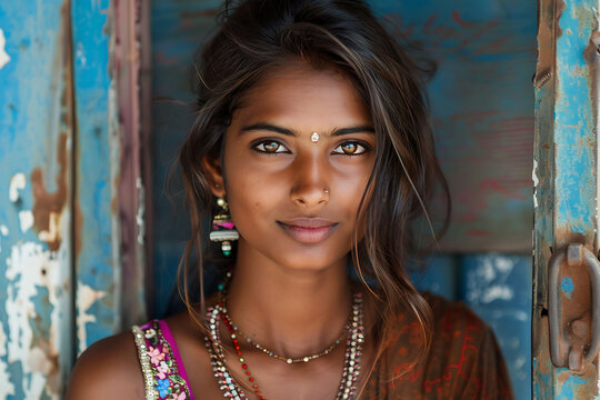 Portrait of a Young Indian Woman
