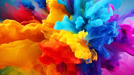 水中で煙のように広がるカラフルな絵の具