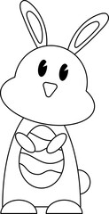 rabbit easter line elementn,ornament,cultur