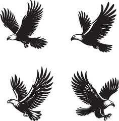 Obraz premium Eagle Soaring High Silhouette | Majestic Bird of Prey in Flight