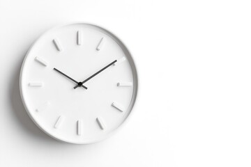 Minimalist white wall clock
