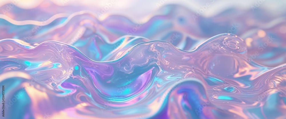 Fototapete abstract iridescent background with distorted glass foam texture for modern design.