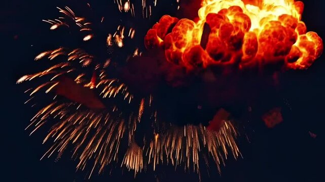Realistic Cinematic Explosion Effect | Fiery Blast with Smoke, Sparks, and Debris | VFX Element