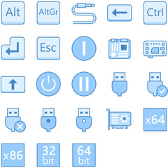 Set of Computer Hardware icons	
