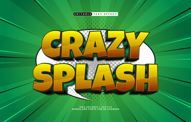 crazy slash editable text effect with a comic and cartoon text effect
