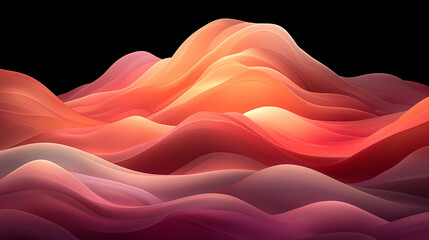 Fototapeta premium Abstract Wavy Landscape: A mesmerizing abstract image of fluid, undulating waves in rich, warm tones evoking a sense of depth, movement, and organic beauty.