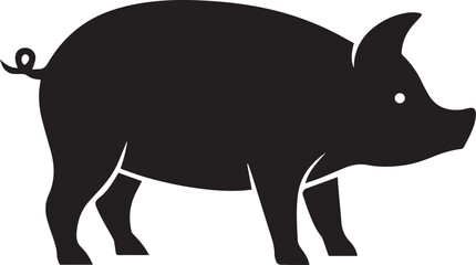 Fototapeta premium Black Rhino Silhouette Vector Illustration