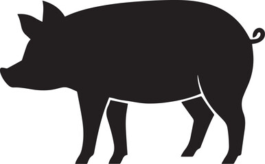Fototapeta premium Wild boar silhouette vector illustration with a simple and clean design
