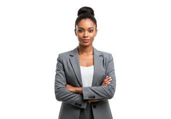 African american business woman isolated on white background