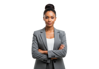 African american business woman isolated on white background