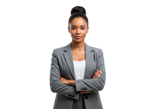 African american business woman isolated on white background - Powered by Adobe