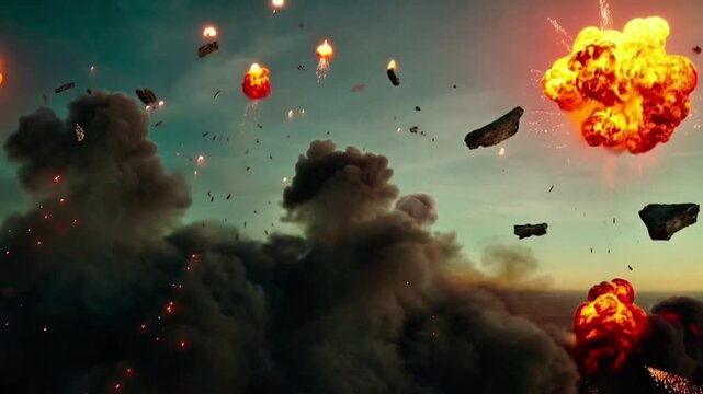 Realistic Cinematic Explosion Effect | Fiery Blast with Smoke, Sparks, and Debris | VFX Element