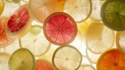 Citrus slices layered, vibrant colors