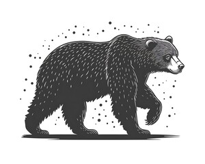 Grizzly Bear Silhouette, Graphic Art