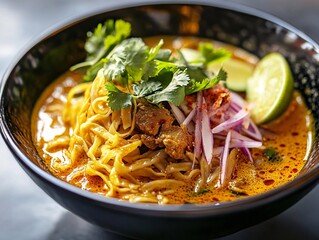 Savoring khao soi a culinary journey through northern thailand's flavorful noodle soup