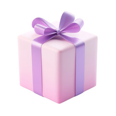 Obraz premium Elegant Pink Gift Box with Lavender Bow 3D Render
