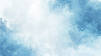 Obraz premium A tranquil blend of soft blue hues creating a calming abstract background with a watercolor effect.