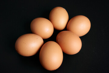 eggs on a black background