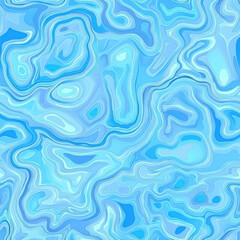 Abstract seamless pattern with flowing blue and turquoise waves