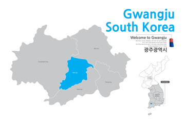 Obraz premium 14.Gwangju, Gwangju City, Korea, Gwangju Map, Gwangju Korea, Gwangju city map,