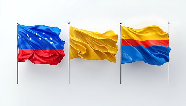 Flags of Belize, Honduras, and Colombia