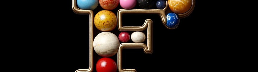 Letter F Colorful Balls.