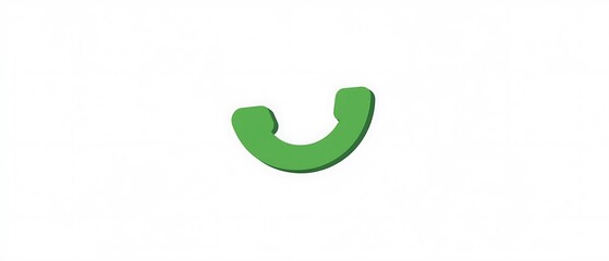 Green Phone Icon on White Background
