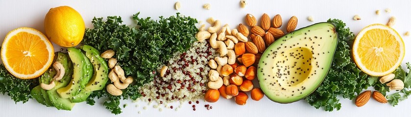 Fototapeta premium Fresh and Healthy Ingredients for Balanced Nutrition and Wellness