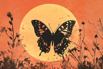 Photo sur Plexiglas butterfly on a grunge background