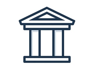 Ancient Greek Temple Icon.