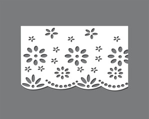 anglaise, decorative flower floral lace embroidery design vector Set of seamless lattice borders. white lace ribbons cotton eyelet lace	