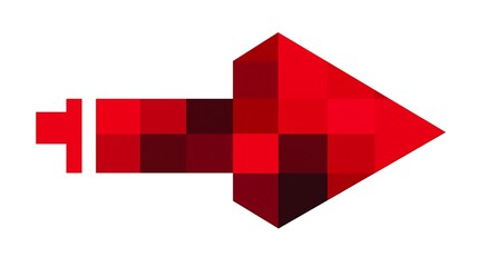 Red arrow graphic, white background