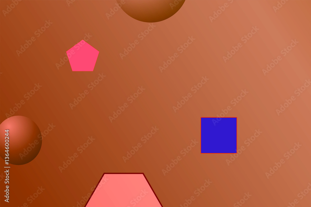 Poster abstract geometric shapes including triangles and circles arranged in an artistic pattern on a light