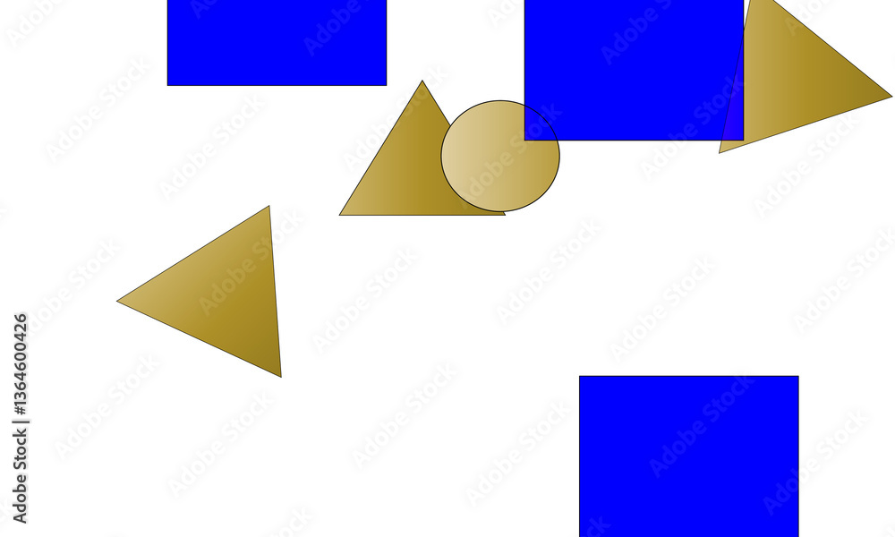 Poster abstract geometric shapes including triangles and circles arranged in an artistic pattern on a trans
