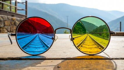 a problem viewed through different colored glasses