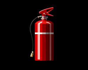 Fire extinguisher on black background