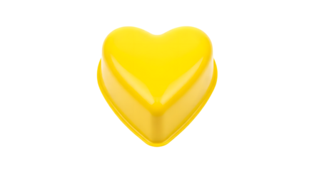 Bright Yellow Heart Shape Object Symbolizing Love and Affection on a Clean Background for Creative Designs and Inspiration in Various Projects