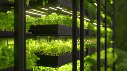 Fototapeta premium Vertical Aquaponics Farm: A Large-Scale Integration of Fish and Plants for Sustainable Agriculture