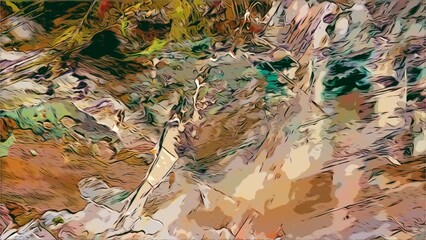 Abstract art background . Hand painting artwork on canvas .