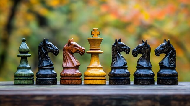 Chess match where the pieces represent different cultural ideologies
