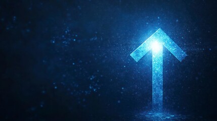 Fototapeta premium Upward arrow, glowing, digital