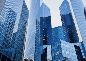 Fototapeta premium modern office buildings and skyscrapers in the city background. best for building and landmarks wallpaper background. vector illustrastion